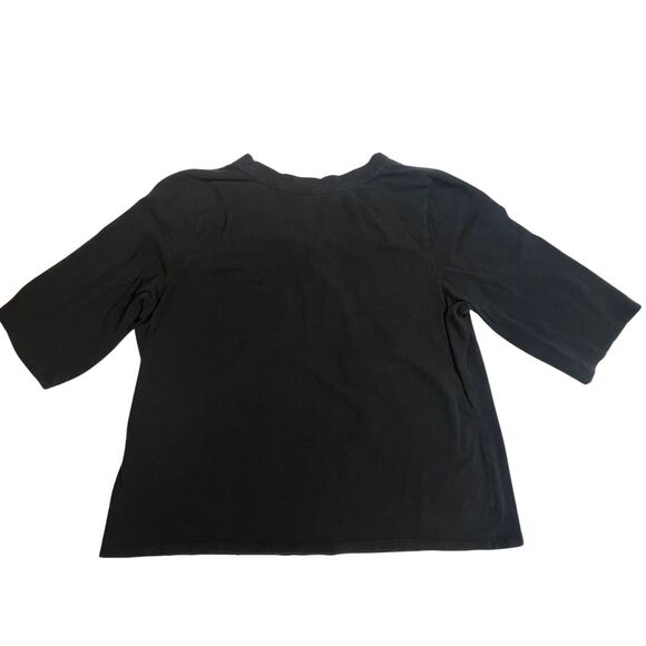 Bobby Brooks Shirt Women 2X Black Basic Classic Casual Blouse V Neck Comfort Top - Picture 7 of 8
